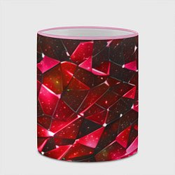 Кружка 3D Красное разбитое стекло, цвет: 3D-розовый кант — фото 2