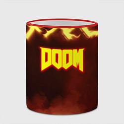 Кружка 3D Doom storm огненное лого, цвет: 3D-красный кант — фото 2