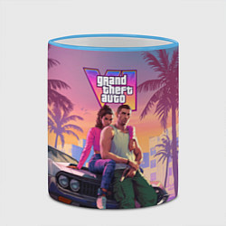 Кружка 3D Главные герои gta 6, цвет: 3D-небесно-голубой кант — фото 2