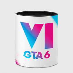 Кружка 3D GTA 6 neon gradient style, цвет: 3D-белый + черный — фото 2
