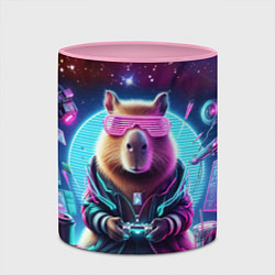 Кружка 3D Загадочный мир геймера - капибара, цвет: 3D-белый + розовый — фото 2