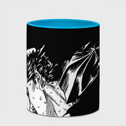 Кружка 3D Берсерк Гатс в чёрных доспехах, цвет: 3D-белый + небесно-голубой — фото 2