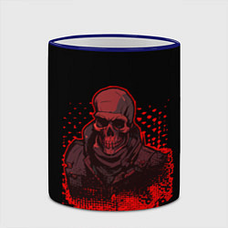 Кружка 3D Красный скелет на чёрном фоне, цвет: 3D-синий кант — фото 2