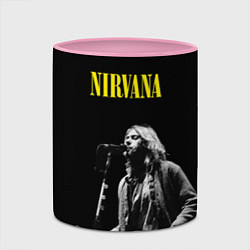 Кружка 3D Группа Nirvana Курт Кобейн, цвет: 3D-белый + розовый — фото 2