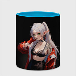 Кружка 3D Фрирен в красной куртке, цвет: 3D-белый + небесно-голубой — фото 2