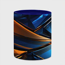 Кружка 3D Синии стеклянные осколки, цвет: 3D-белый + синий — фото 2