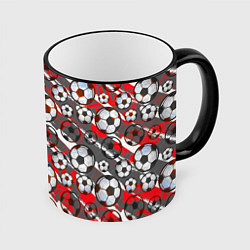 Кружка 3D Футбол паттерны, цвет: 3D-черный кант