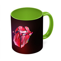 Кружка 3D Logo - The Rolling Stones, цвет: 3D-белый + светло-зеленый