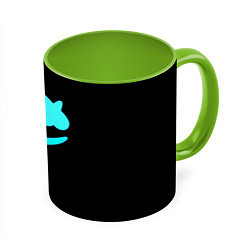 Кружка 3D Маршмеллоу голубое лого, цвет: 3D-белый + светло-зеленый