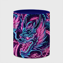 Кружка 3D Neon Japanese dragon - irezumi, цвет: 3D-белый + синий — фото 2