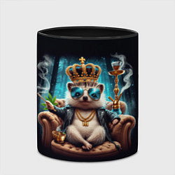 Кружка 3D Ёжик в тумане с дымом кальяна, цвет: 3D-белый + черный — фото 2