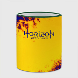 Кружка 3D Horizon zero dawn alloy grunge metal, цвет: 3D-зеленый кант — фото 2