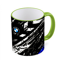 Кружка 3D BMW stripes color auto sport, цвет: 3D-светло-зеленый кант