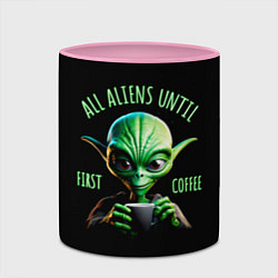 Кружка 3D Всем инопланетянам до первого кофе, цвет: 3D-белый + розовый — фото 2