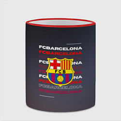 Кружка 3D Логотип футбольный клуб Барселона, цвет: 3D-красный кант — фото 2