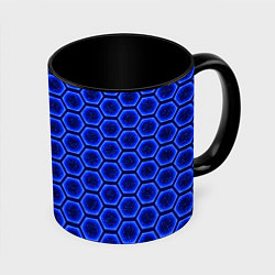 Кружка 3D Энергетический щит - синий, цвет: 3D-белый + черный