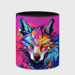 Кружка 3D Волк в стиле поп-арт, цвет: 3D-белый + черный — фото 2