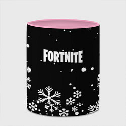 Кружка 3D Fortnite новый год паттерн, цвет: 3D-белый + розовый — фото 2