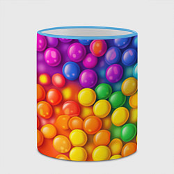 Кружка 3D Разноцветные шарики, цвет: 3D-небесно-голубой кант — фото 2