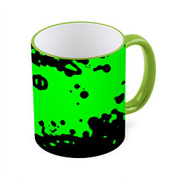 Кружка 3D Ауф краски мем, цвет: 3D-светло-зеленый кант