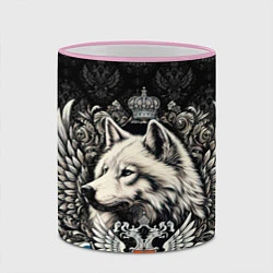 Кружка 3D Русский волк и герб России, цвет: 3D-розовый кант — фото 2