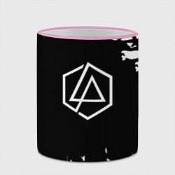 Кружка 3D Linkin park краски текстура рок, цвет: 3D-розовый кант — фото 2