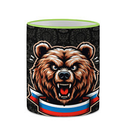 Кружка 3D Я русский медведь, цвет: 3D-светло-зеленый кант — фото 2