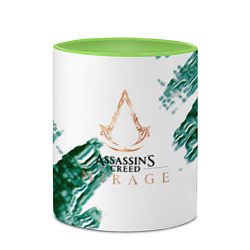 Кружка 3D Assasins creed mirage game pattern, цвет: 3D-белый + светло-зеленый — фото 2