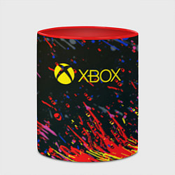Кружка 3D Xbox краски текстура, цвет: 3D-белый + красный — фото 2