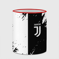 Кружка 3D Juventus краски чёрнобелые, цвет: 3D-красный кант — фото 2