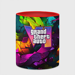 Кружка 3D Gta лого камуфляж яркий неоновый, цвет: 3D-белый + красный — фото 2