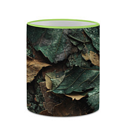 Кружка 3D Реалистичный камуфляж из листьев, цвет: 3D-светло-зеленый кант — фото 2