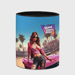 Кружка 3D GTA 6 girl logo, цвет: 3D-белый + черный — фото 2