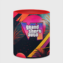 Кружка 3D GTA 6 logo абстракция яркая, цвет: 3D-белый + красный — фото 2