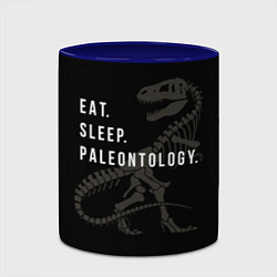 Кружка 3D Eat sleep paleontology, цвет: 3D-белый + синий — фото 2