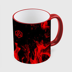 Кружка 3D Linkin Park красный огонь лого, цвет: 3D-красный кант