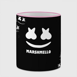 Кружка 3D Marshmello белое лого, цвет: 3D-розовый кант — фото 2