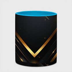 Кружка 3D Gold luxury black abstract, цвет: 3D-белый + небесно-голубой — фото 2