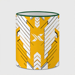 Кружка 3D Жёлто-белая броня, цвет: 3D-зеленый кант — фото 2