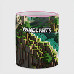 Кружка 3D Minecraft logo летняя карта, цвет: 3D-розовый кант — фото 2