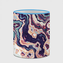 Кружка 3D Мраморный узор разноцветный, цвет: 3D-небесно-голубой кант — фото 2