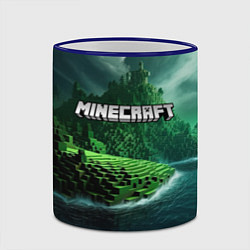 Кружка 3D Minecraft logo зеленый мир, цвет: 3D-синий кант — фото 2