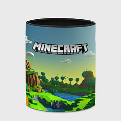 Кружка 3D Minecraft logo зеленый летний мир, цвет: 3D-белый + черный — фото 2