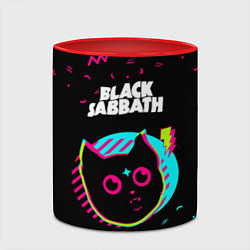 Кружка 3D Black Sabbath - rock star cat, цвет: 3D-белый + красный — фото 2