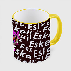 Кружка 3D Esskeetit logo pattern, цвет: 3D-желтый кант