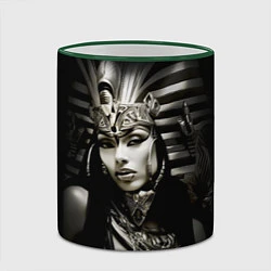 Кружка 3D Клеопатра египетская царица, цвет: 3D-зеленый кант — фото 2