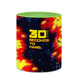 Кружка 3D Thirty Seconds to Mars огненное лого, цвет: 3D-белый + светло-зеленый — фото 2