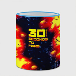 Кружка 3D Thirty Seconds to Mars огненное лого, цвет: 3D-небесно-голубой кант — фото 2