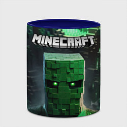 Кружка 3D Minecraft зеленый персонаж каменные джунгли, цвет: 3D-белый + синий — фото 2