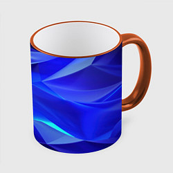 Кружка 3D Black and blue abstract background sport style, цвет: 3D-оранжевый кант